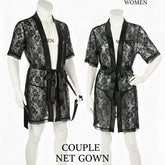 Couple Matching Romantic Robe / Gown Set – Sensual Net Nightwear For Men & Women (Pack Of 2) | SKU: DC-C004