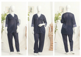 Women’s Luxury Silk Satin Pajama Set With Elegant Lace Trim SKU R-010 Free Size -