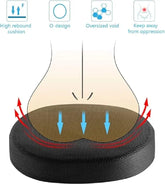 Orthopedic Memory Foam Donut Ring Seat Cushion | Coccyx & Tailbone Comfort Support for Office, Car & Home