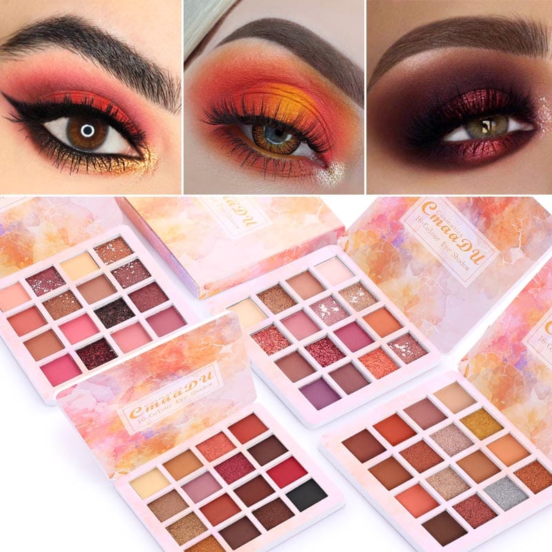 16 Color Eyeshadow Makeup Palette | Matte & Shimmer Powder Eye Shadow Kit | Multi-Color