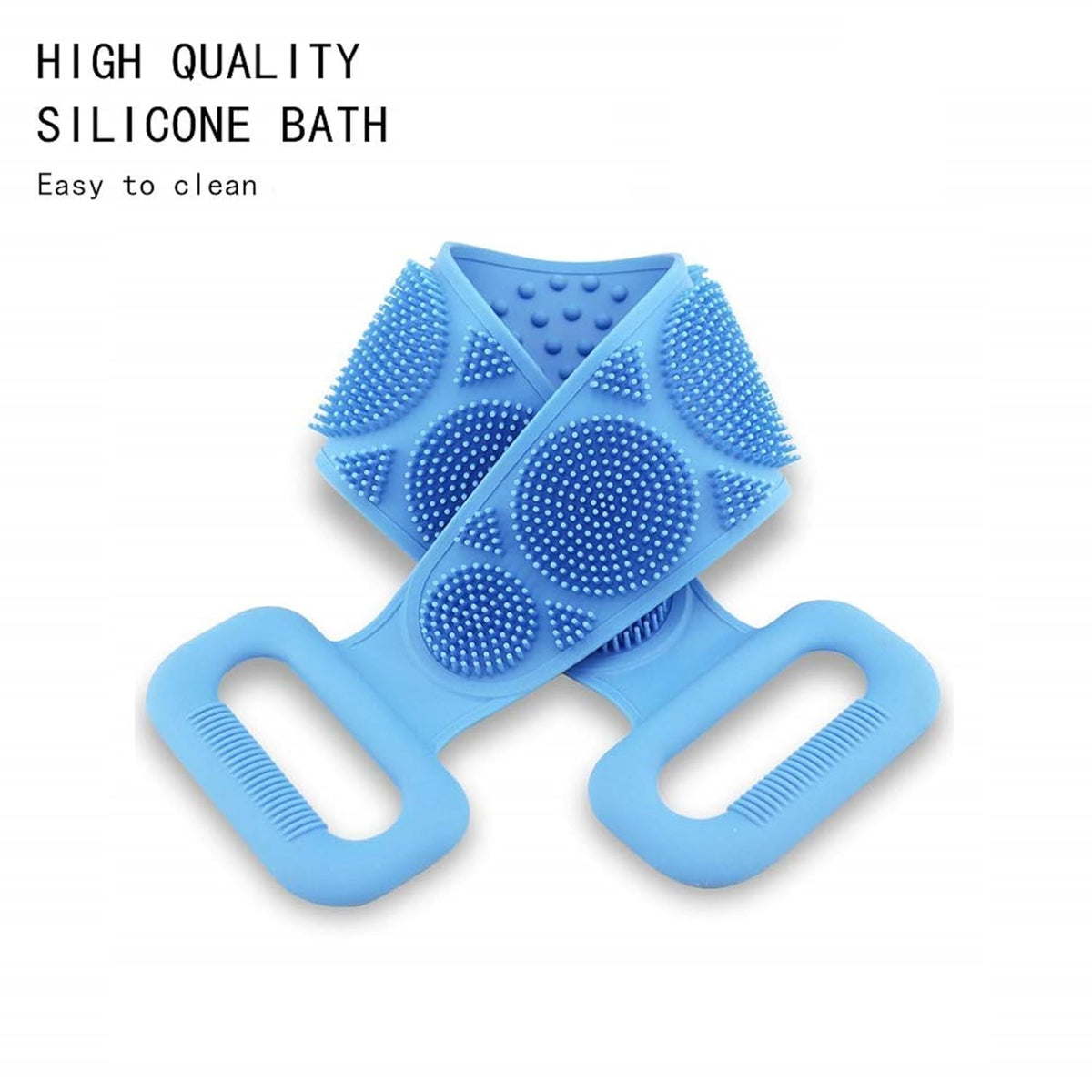 Silicone Back Scrubber Bath Belt 70cm | Double-Sided Body Exfoliating Shower Scrubber | Random Color